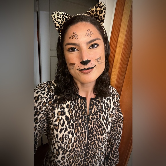 Leopard Onesie With Tail, Ears and Collar - Picture 3 of 5